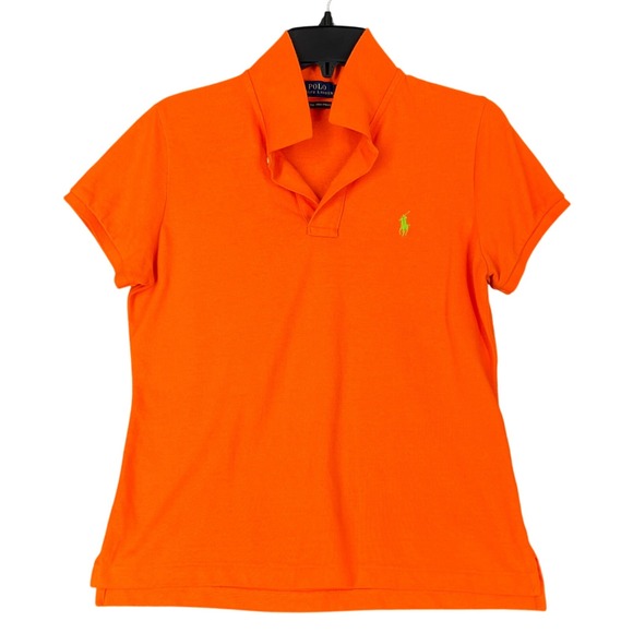 Polo Ralph Lauren Polo Shirt Size L Orange The Skinny Preppy Ivy League Academia - Picture 1 of 9